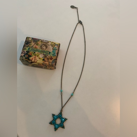 Holiday Sale! 🤩 Michal Negrin Star of David Pendant Necklace - Turquoise - Picture 1 of 9